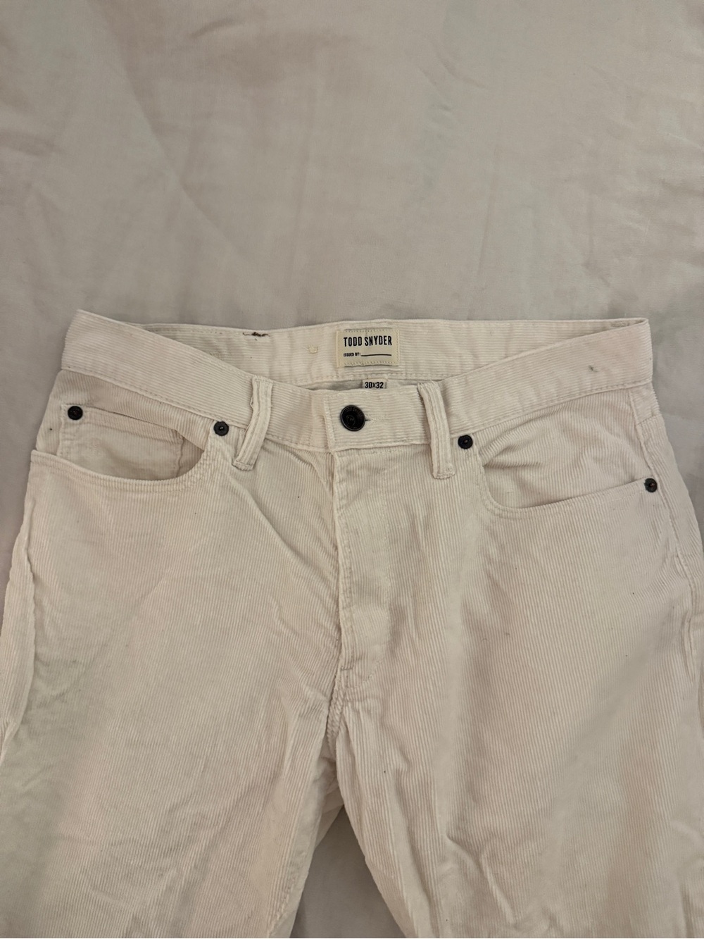 Todd Snyder Men’s Off-White Corduroy Pants